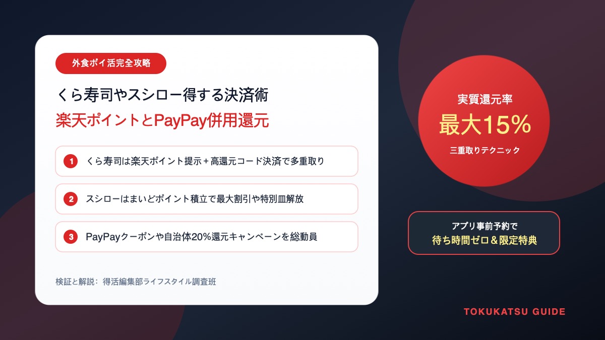 くら寿司やスシローで得する支払い方法と楽天ポイントPayPay還元術アイキャッチ画像